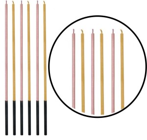 Godan Świeczki metaliczne róż/złoty 17cm 6szt