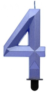 Godan Świeczka cyfra 4 diament niebieski