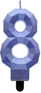 Godan Świeczka cyfra 8 diament niebieski
