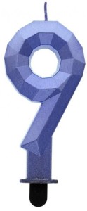 Godan Świeczka cyfra 9 diament niebieski