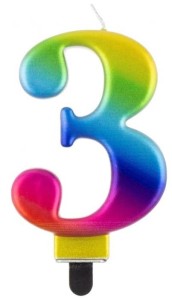 Godan Świeczka cyfra 3 galaxy 8cm