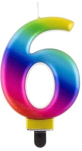 Godan Świeczka cyfra 6 galaxy 8cm