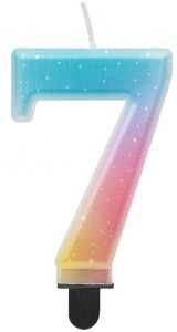 Godan Świeczka cyfra 7 ombre pastelowa