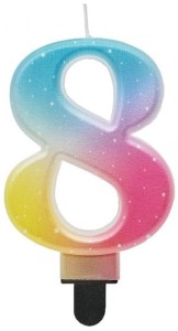 Godan Świeczka cyfra 8 ombre pastelowa