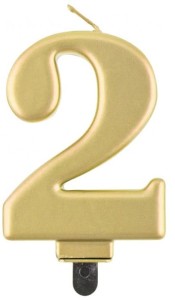 Godan Świeczka cyfra 2 złota