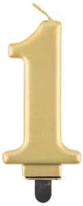 Godan Świeczka cyfra 1 złota