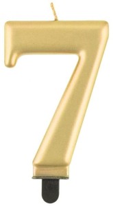 Godan Świeczka cyfra 7 złota