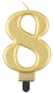 Godan Świeczka cyfra 8 złota