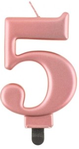 Godan Świeczka cyfra 5 różowe złoto