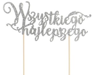 PartyPal Topper Wszystkiego najlepszego srebrny