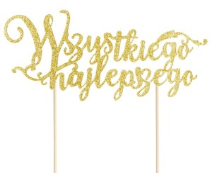 PartyPal Topper Wszystkiego najlepszego złoty