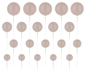 PartyPal Toppery na tort kulki beżowe matowe 20szt