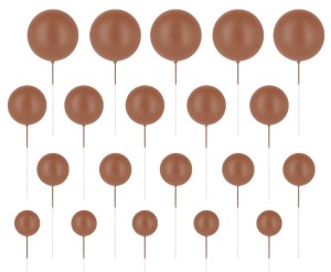 PartyPal Toppery na tort kulki brązowe matowe 20x