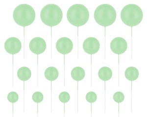 PartyPal Toppery na tort kulki miętowe matowe 20sz