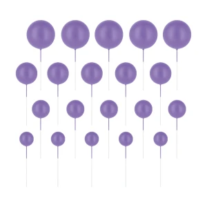 PartyPal Toppery na tort kulki fioletowe matowe 