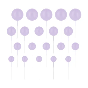 PartyPal Toppery na tort kulki jasnofioletowe 20sz
