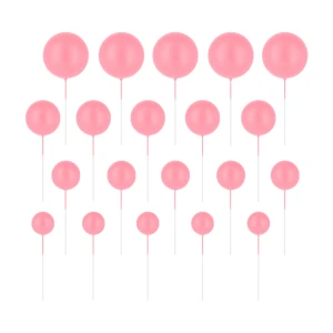 PartyPal Toppery na tort kulki różowe matowe 20szt