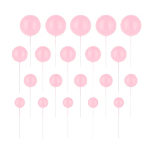 PartyPal Toppery na tort kulki jasnoróżowe matowe 