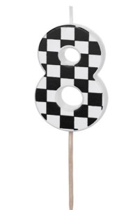 PartyDeco Świeczka urodzinowa cyfra 8 kratka
