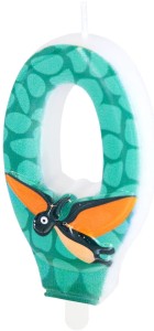 PartyPal Świeczka na tort Dinozaury cyfra 0