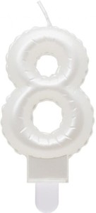 Godan Świeczka cyfra 8 biała