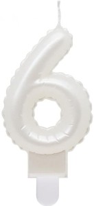 Godan Świeczka cyfra 6 biała