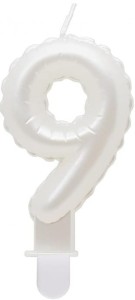 Godan Świeczka cyfra 9 biała