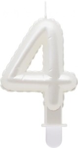 Godan Świeczka cyfra 4 biała