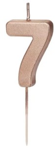 PartyDeco Świeczka urodzinowa Cyferka 7 rose gold