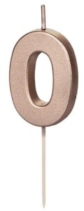 PartyDeco Świeczka urodzinowa Cyferka 0 rose gold