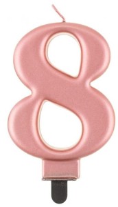 Godan Świeczka cyfra 8 różowe złoto