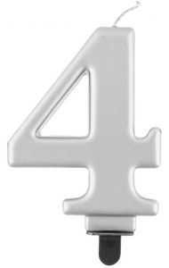 Godan Świeczka cyfra 4 srebrna