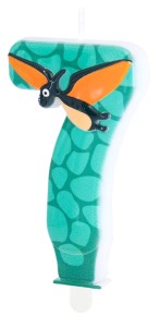 PartyPal Świeczka na tort Dinozaury cyfra 7