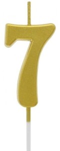 Godan Świeczka cyfra 7 metaliczna złota 9,5x2,3 cm