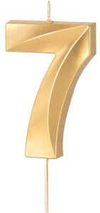 PartyPal Świeczka złota metaliczna cyfra 7