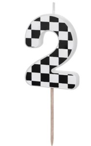 PartyDeco Świeczka urodzinowa cyfra 2 kratka