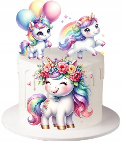 OPLATEK-CUKROWY-jednorozec-UNICORN-koniki-WYDRUK-CUKROWY-zestaw-na-tort.jpeg
